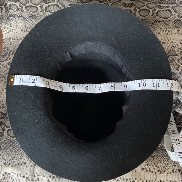Black wide brim fedora hat, 100% wool - Picture 10 of 10